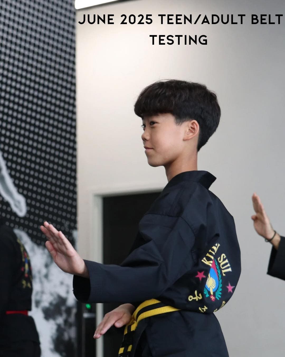 Teen and adult belt testing at KJMS Rogers Ranch